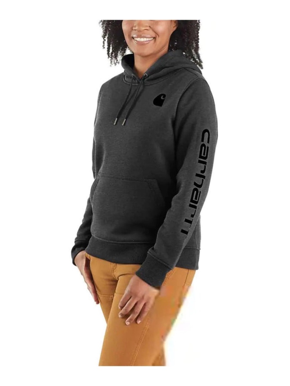 CARHARTT Dark Grey Hooded Sweatshirt Size XS - Picture 2 of 7